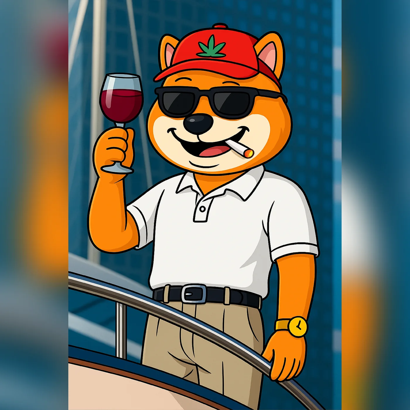 Puff Dog with wine